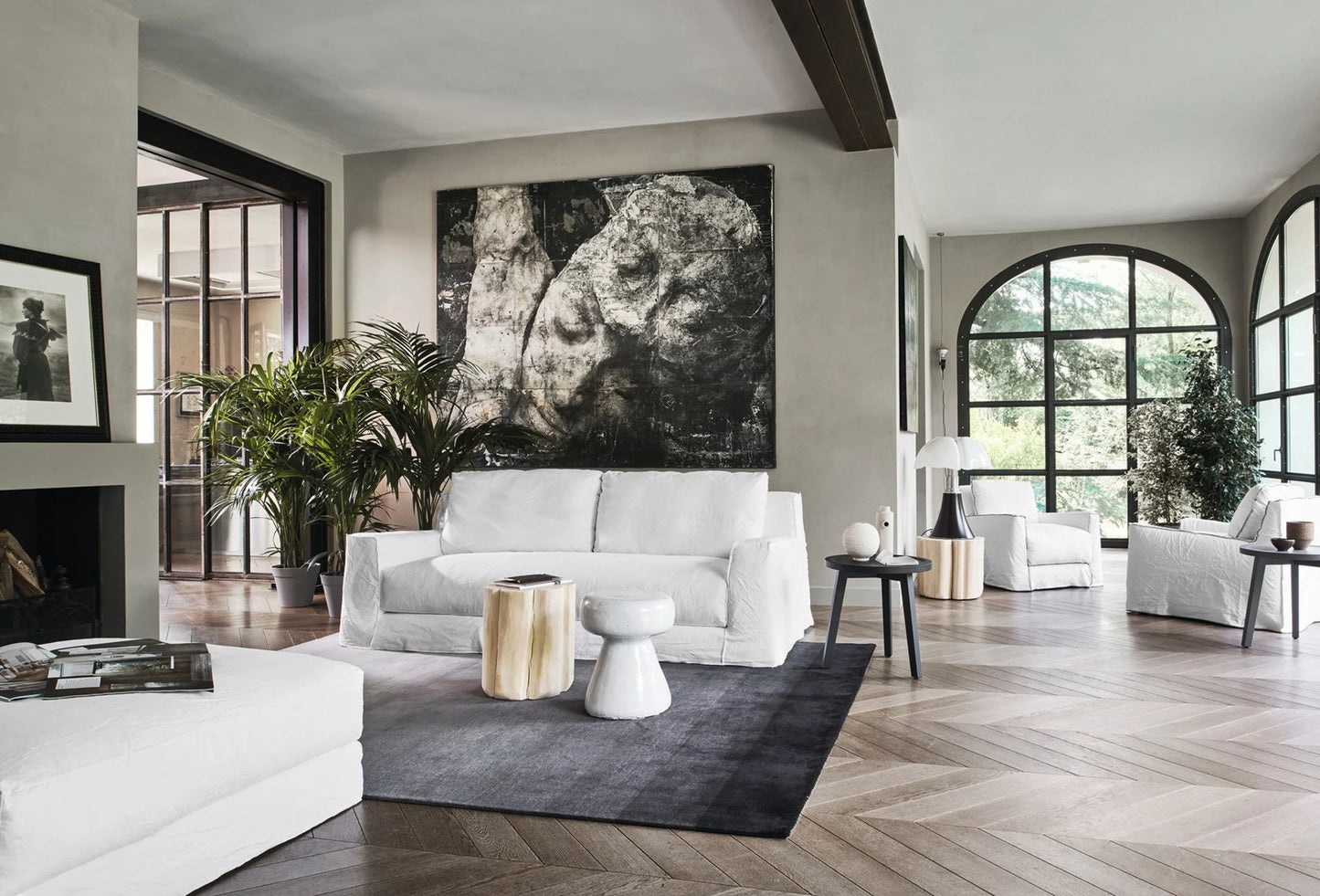 Gervasoni Loll 12 Sofa in White Linen Upholstery by Paola Navone - $7,750.00