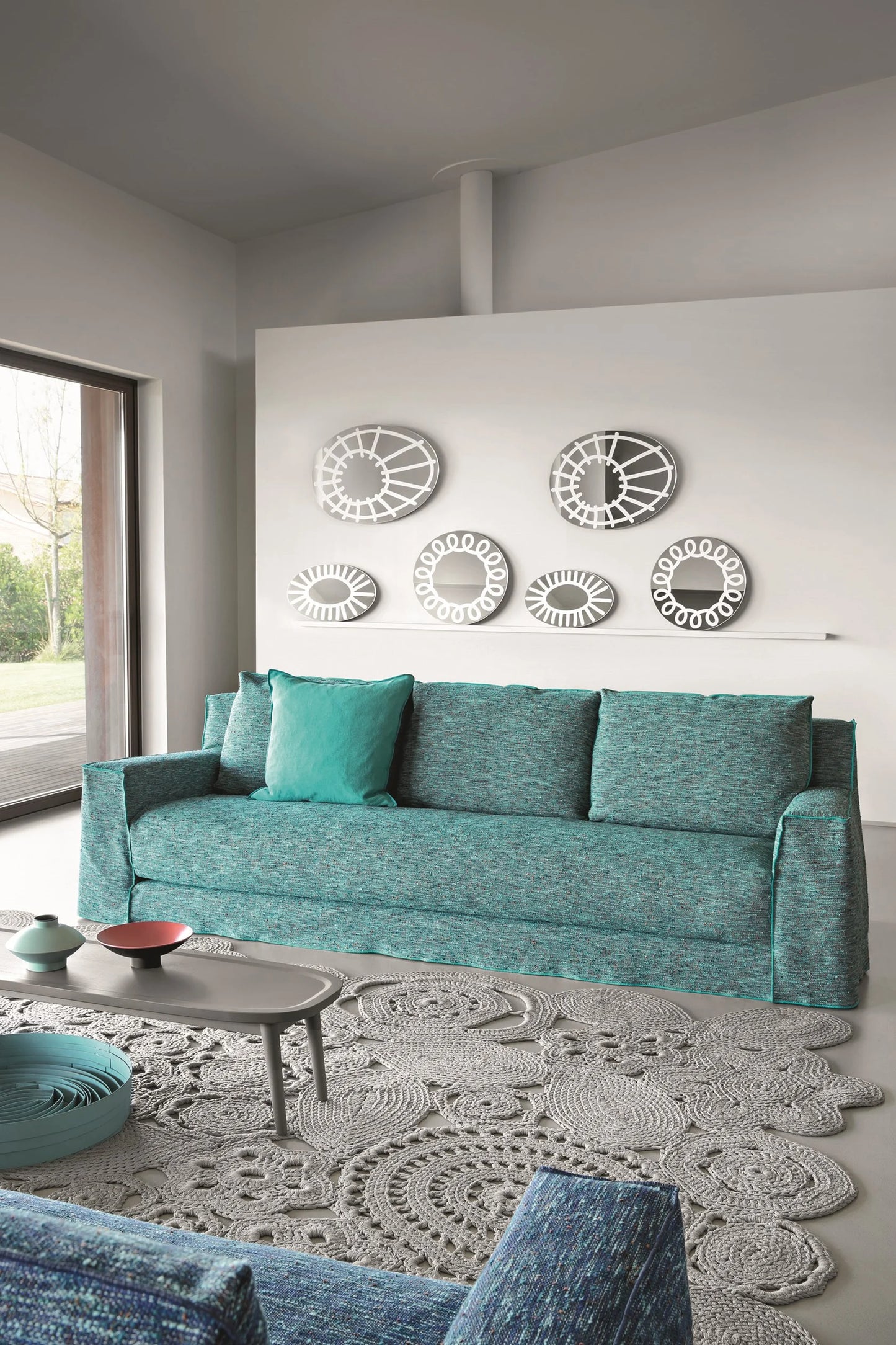 Gervasoni Loll 14 Sofa in White Linen Upholstery by Paola Navone - $9,250.00