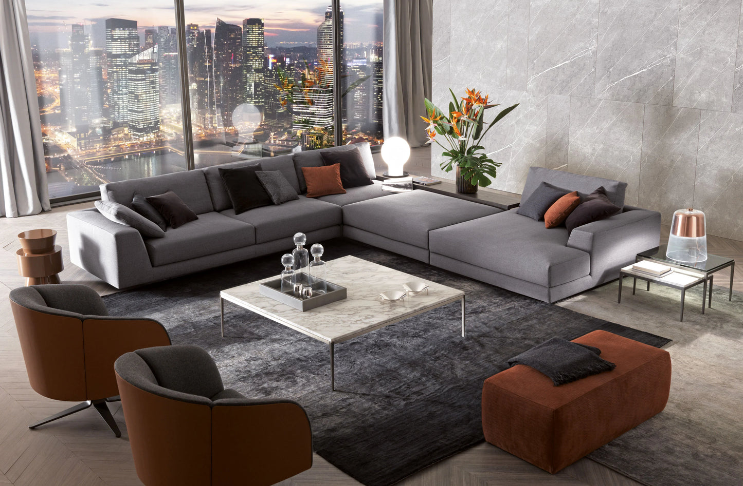 ARGO | Sofa with integrated magazine rack by MisuraEmme