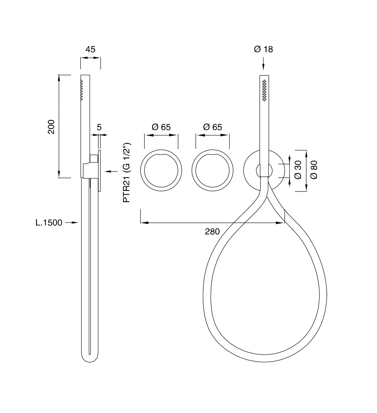 GIO54 I Hand Shower by CEA Design - $4,157.00 - $5,488.00 - PIETRA CASA