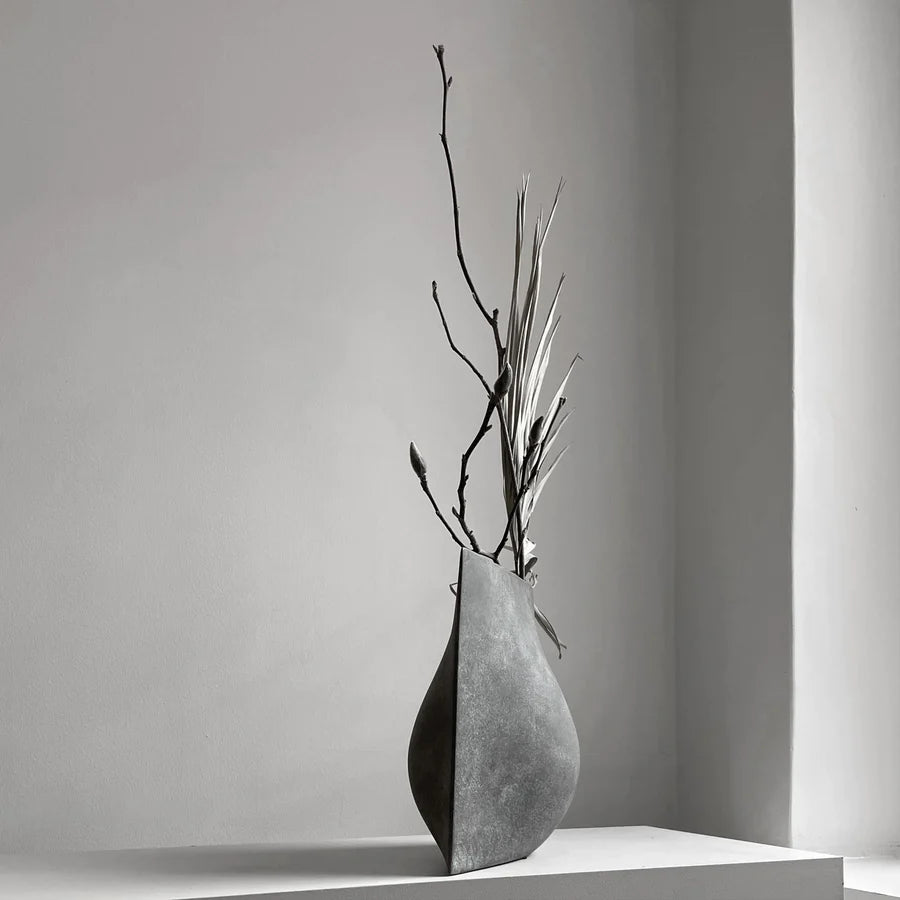Origami Vase, Mini - Dark Grey - $110