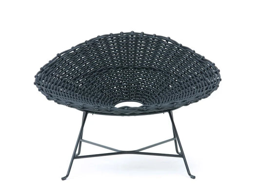 Gervasoni Sweet 27 Armchair in Black Lacquered Metal & Woven PVC $1,900.00
