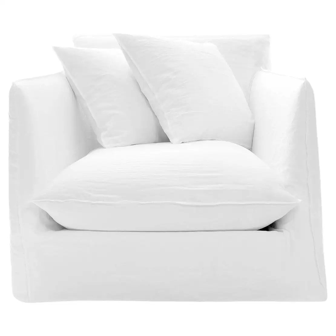 Gervasoni Ghost 01 Armchair in White Linen Upholstery by Paola Navone - $2,980.00