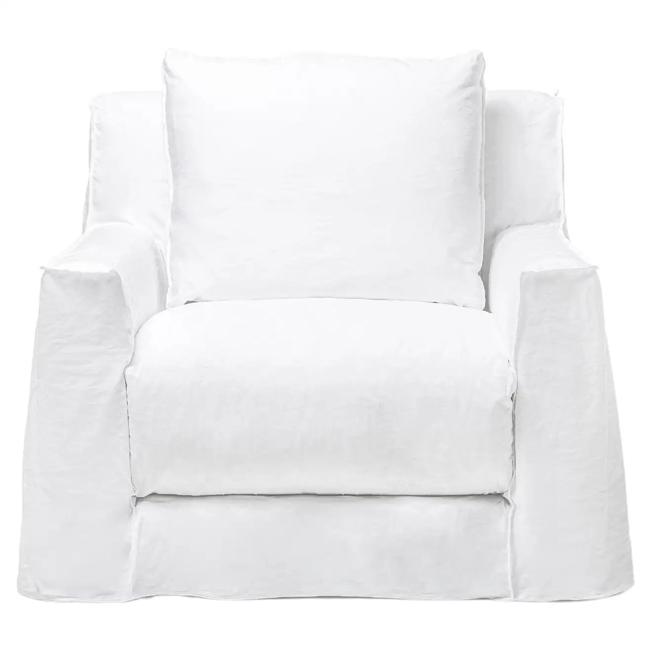 Gervasoni Loll 01 Armchair in White Linen Upholstery by Paola Navone - $3,695.00