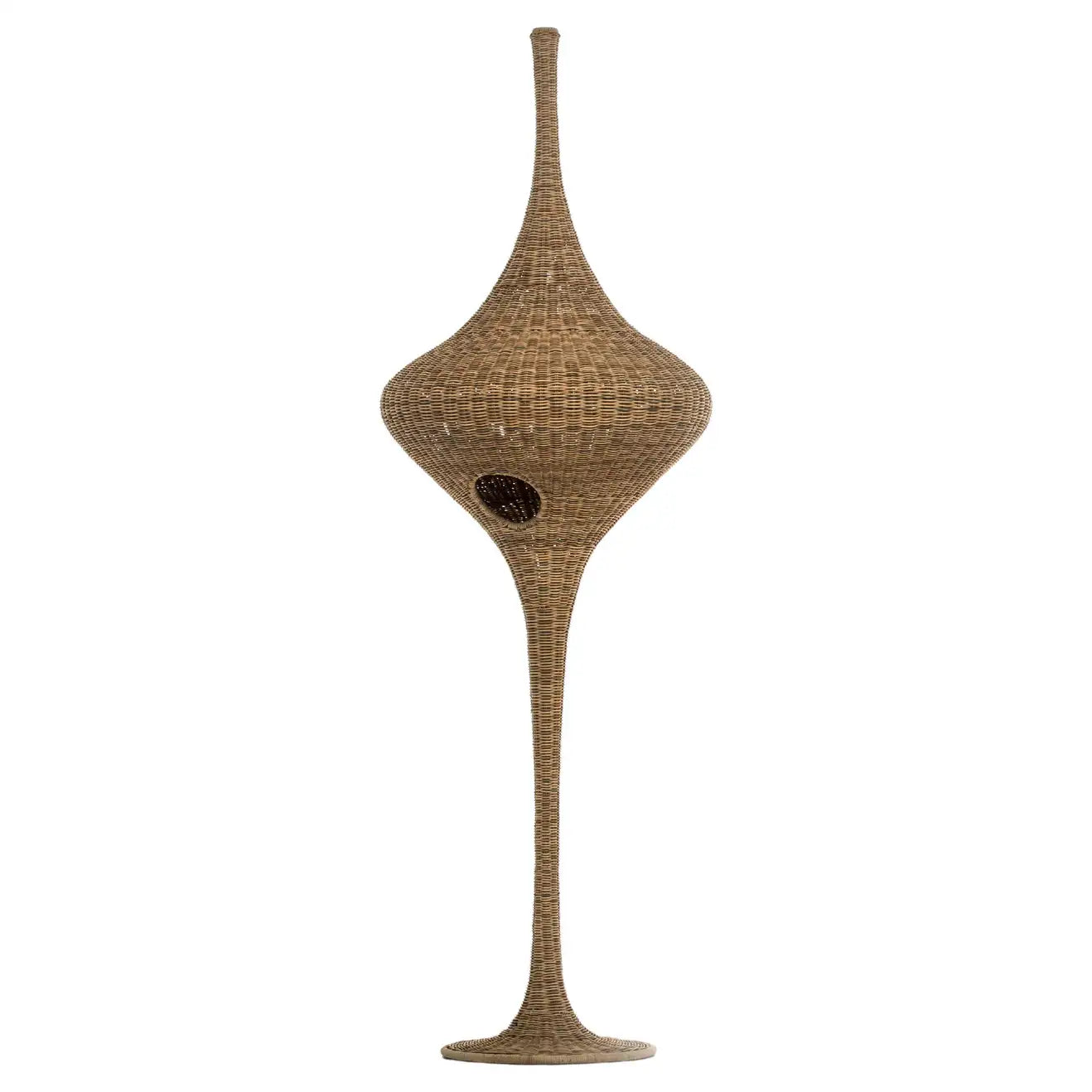 Gervasoni Spin M Floor Lamp in Natural Melange Rattan $1,800.00