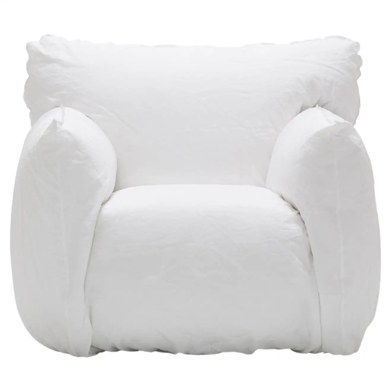 Gervasoni Nuvola 05 Lounge Chair in White Linen Upholstery by Paola Navone $3,900.00