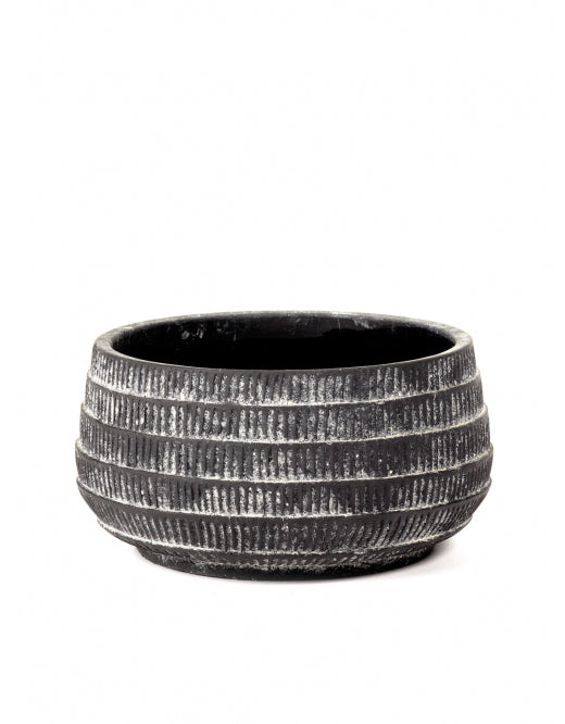 PIETRA CASA CEMENT - POT ROUND BLACK $95