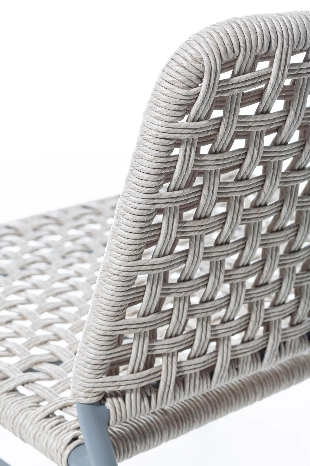 Gervasoni Straw Chair in Light Grey Aluminium Frame with Woven Resin Fiber Seat $998.00